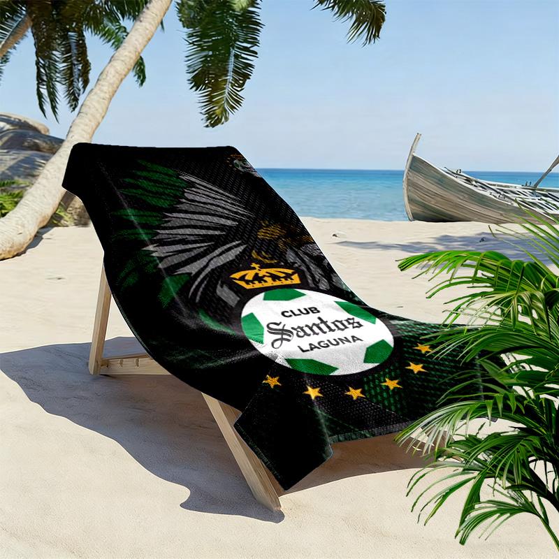 Santos Laguna Print Beach Towel, Large Soft Quick Dry Towel for Beach Camping Swimming