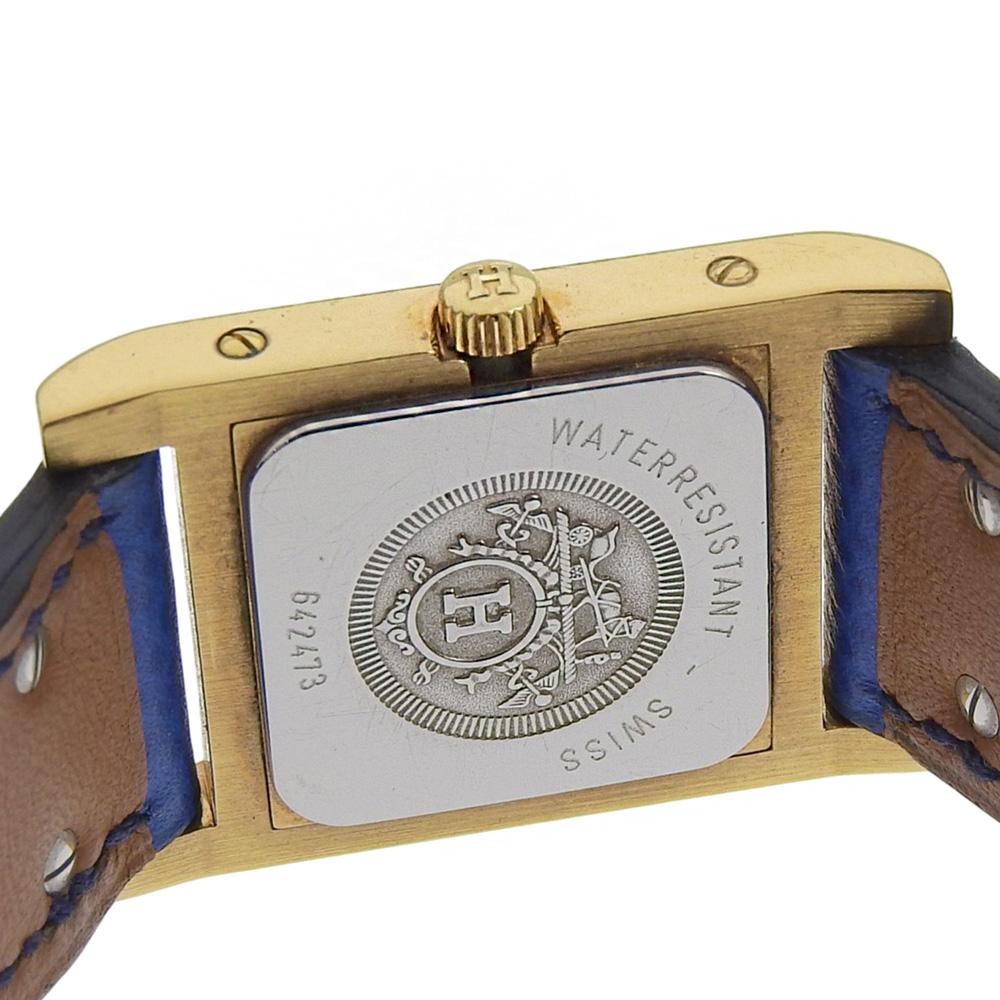 HERMES Medor Watches WhiteDial Plated Gold/leather Quartz Analog display Women Used