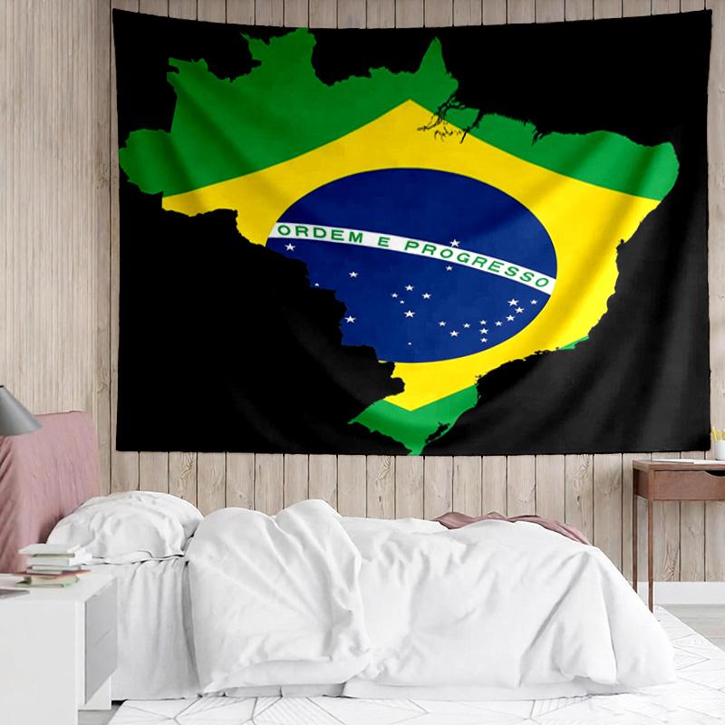 Brasilien Kunsttryk Trykt Vægtæppe, til Soveværelse, Stue, Kollegieværelse, Stor Vægdekoration, Stofdekoration Vifte Fødselsdagsgaver