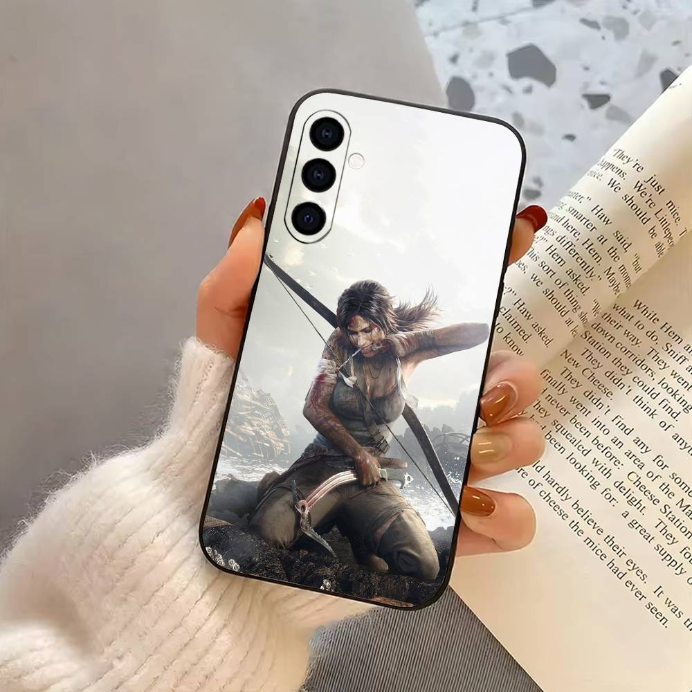 Cool girl T-Tomb R-Raider-TR Phone Case For Samsung Galaxy A73,A72,A71,A70,A53,A52,A51,Others Soft Black Cover