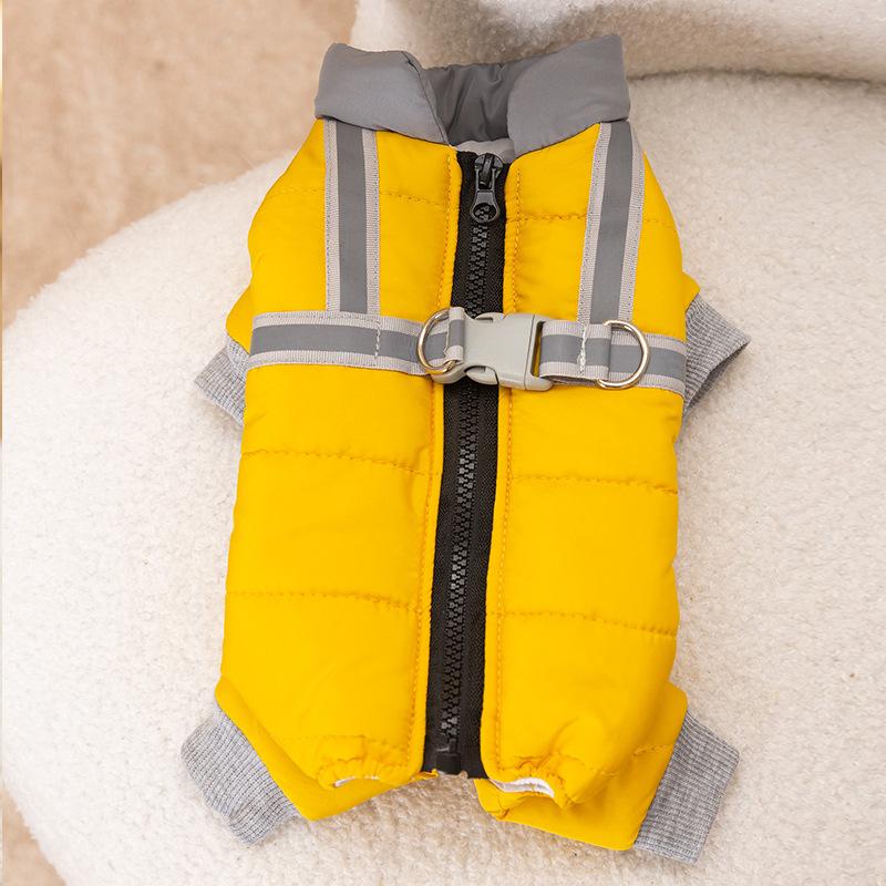 

Одежда для собак теплая зимой, простая и светоотражающая, может тянуть плюшевого мишку, маленькую собаку, утолщенная четырехлапая хлопковая одежда для питомцев. XL (recommended weight 11-7.5 kg)