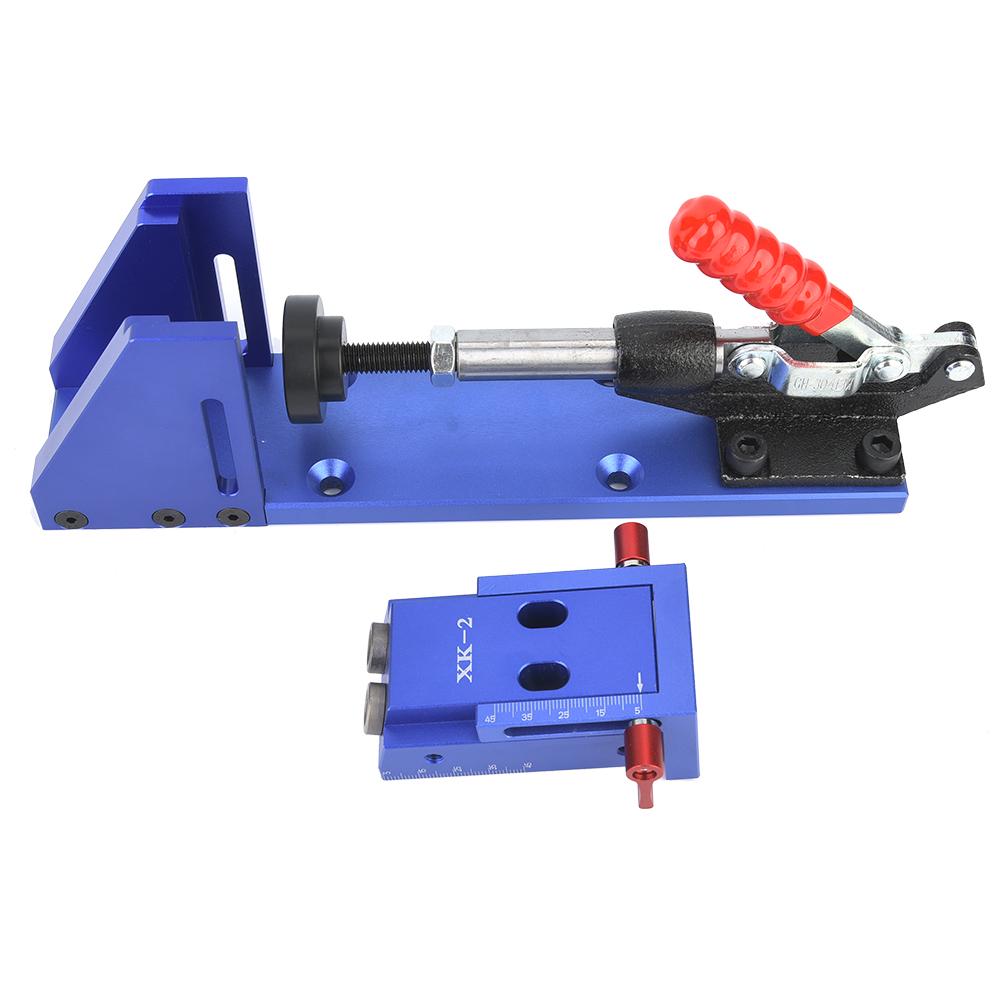 Wood Working Tool Pocket Hole Jig with Toggle Clamp and Step Drill Bit
