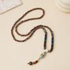 Ethnic Style Wood Necklace & Prayer Beads - Unisex Versatile Chicken Wing Wood Sweater Chain