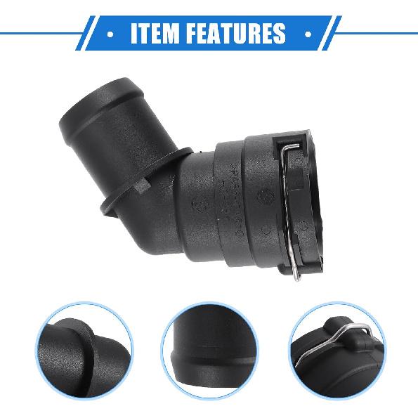 Engine Coolant Hose Connector Lower Hose Quick Water Connector Compatible for Acura TSX 2004-2014, Durable Plastic Black