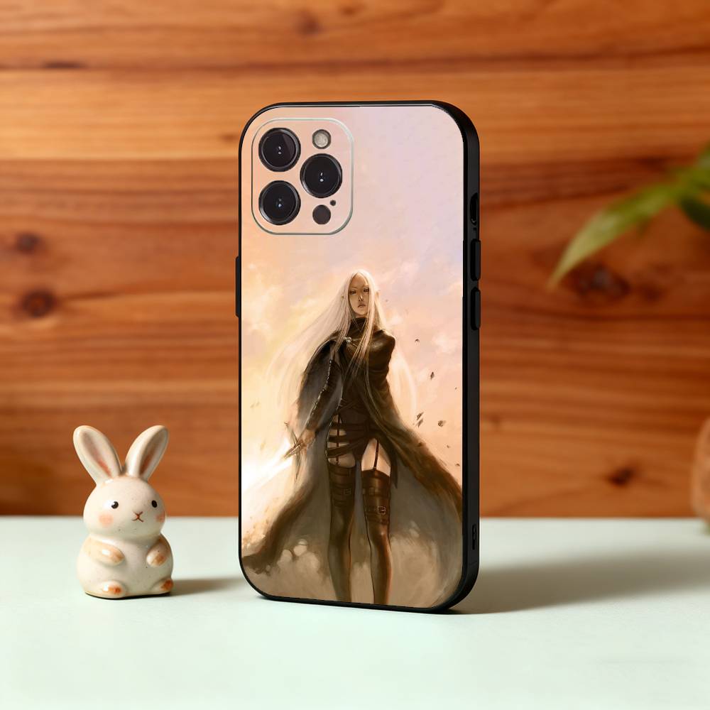 

Чехол для телефона C-CLAYMORE Аниме для iPhone17 16 15 14 13 12 11 Pro Max Plus, 5G Мягкий черный чехол iPhone15promax