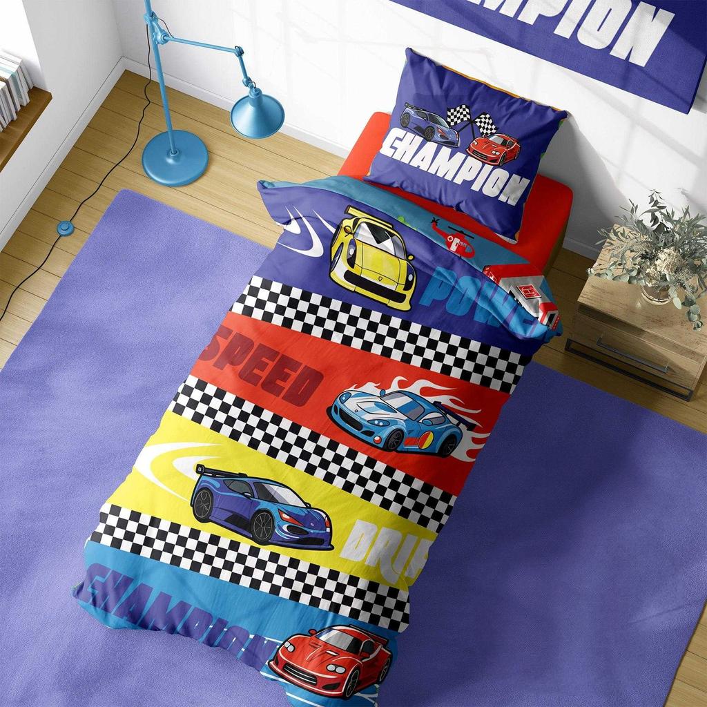K Collection Champion Road Track Panel Duvet Set