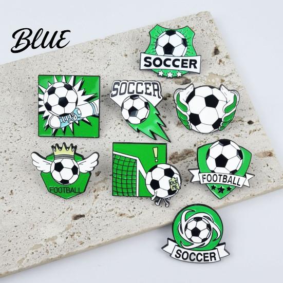 Denim Jacket Pin Enamel Brooch Zinc Alloy Texture Football Shape