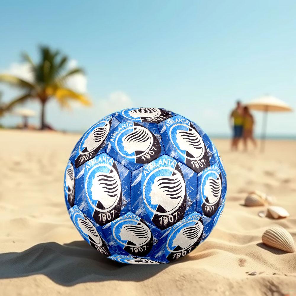 Atalanta BC Size 5 Soccer Ball, Machine-Stitched PVC, Durable & High Bounce, All Ages Fit, Fan Merchandise, Matches & Outdoor Use.