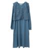 Casual Dress Set of 2 Vest Stitched Dress for Light Blue [Green Parks] + Color-Coordinated Women,