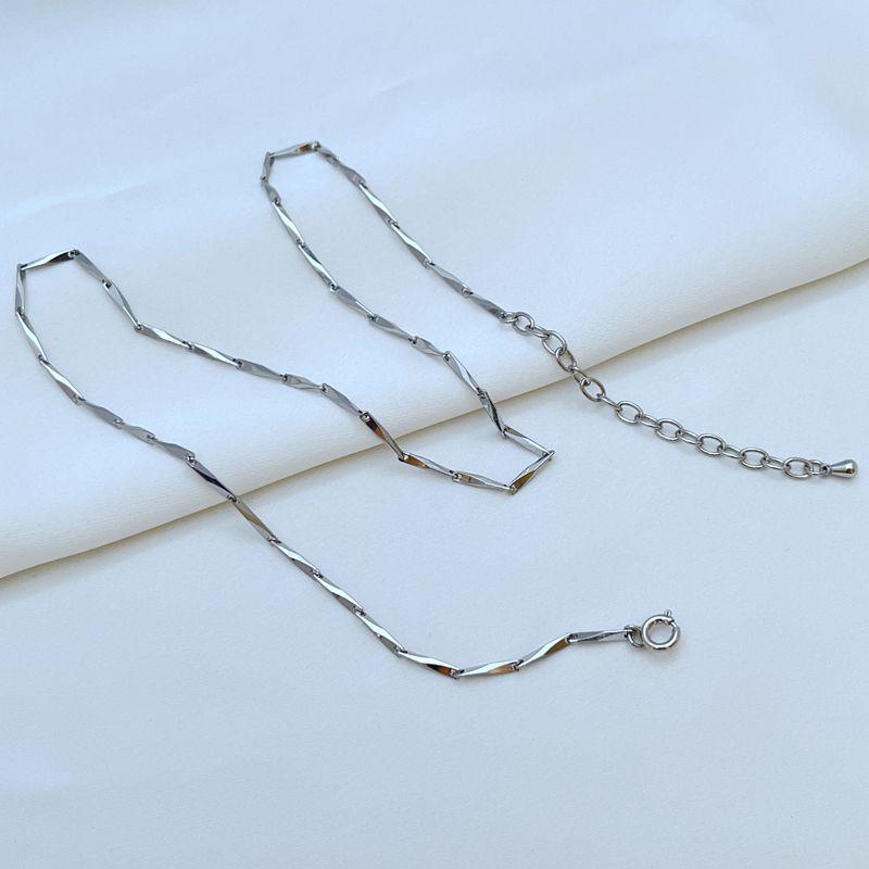 

Минималистичное женское колье из бамбуковых звеньев - Роскошный холодный стиль платиновый