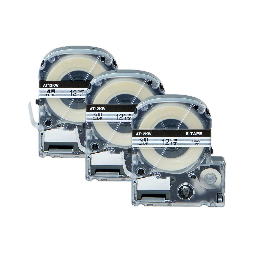 3/5/10PK 12mm Standard Label Tapes Compatible for EPSON LW-400 LK-4WBN SS12KW SS18KW Label Ribbon for KingJim SR230C Label Maker