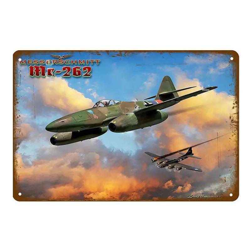 Vintage Airplane Metal Signs Fighter Jet Plane Posters Retro Aircraft Plate Metal Plaque Painting Living Room Home Wall Decor