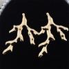 Sweet Big Branch Pendant Golden Smooth Earrings for Women Temperament Sweet Korean Design Jewelry
