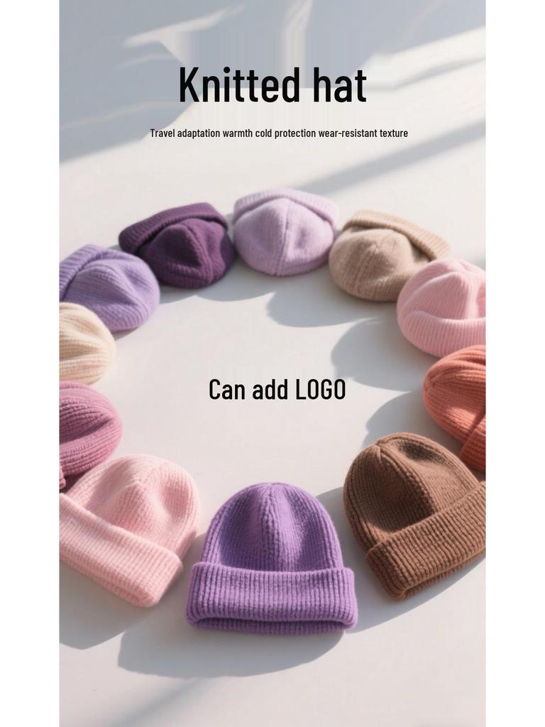 Children's Cute Kitten Ear Muffs Hat - Plush, Knitted, Windproof, and Warm Solid Color Headwear