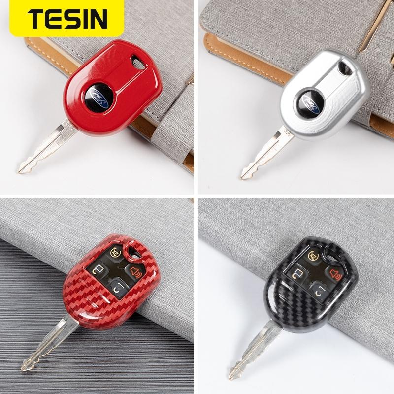 AACU1 TESIN Car Keys Cover For Ford Mustang 2010-2014 Car Key Case Shell Cover Interior Accessories For Ford F150 Raptor 2009-2014