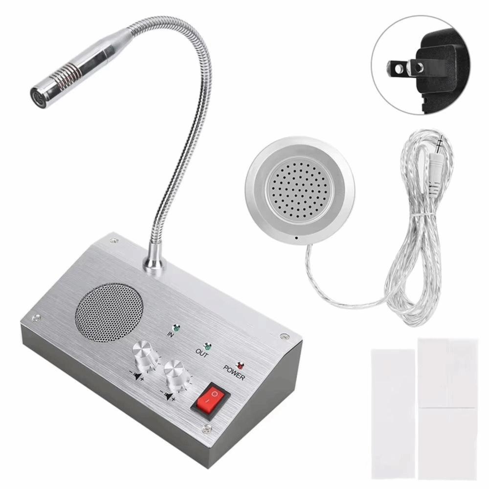 Loud Outer Microphone Counter Speaker System Wired Microphone Interphone System  Office Window