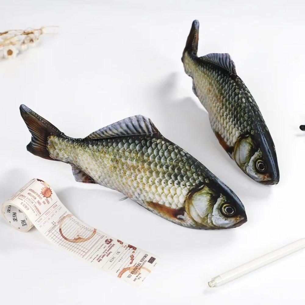 Creative Funny Crucian Carp Shape Pencil Bag Douyin Same Personality Funny Change Korean Version Simulation Crucian Carp Station