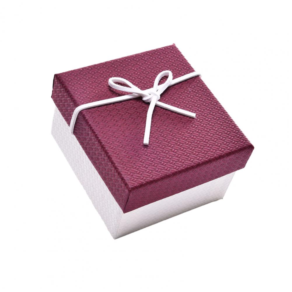 Rectangle Gift Box with Ribbon Bow Cushion Bridesmaid Wedding Birthday Present Wrapping Box with Lid Jewelry Packaging Box