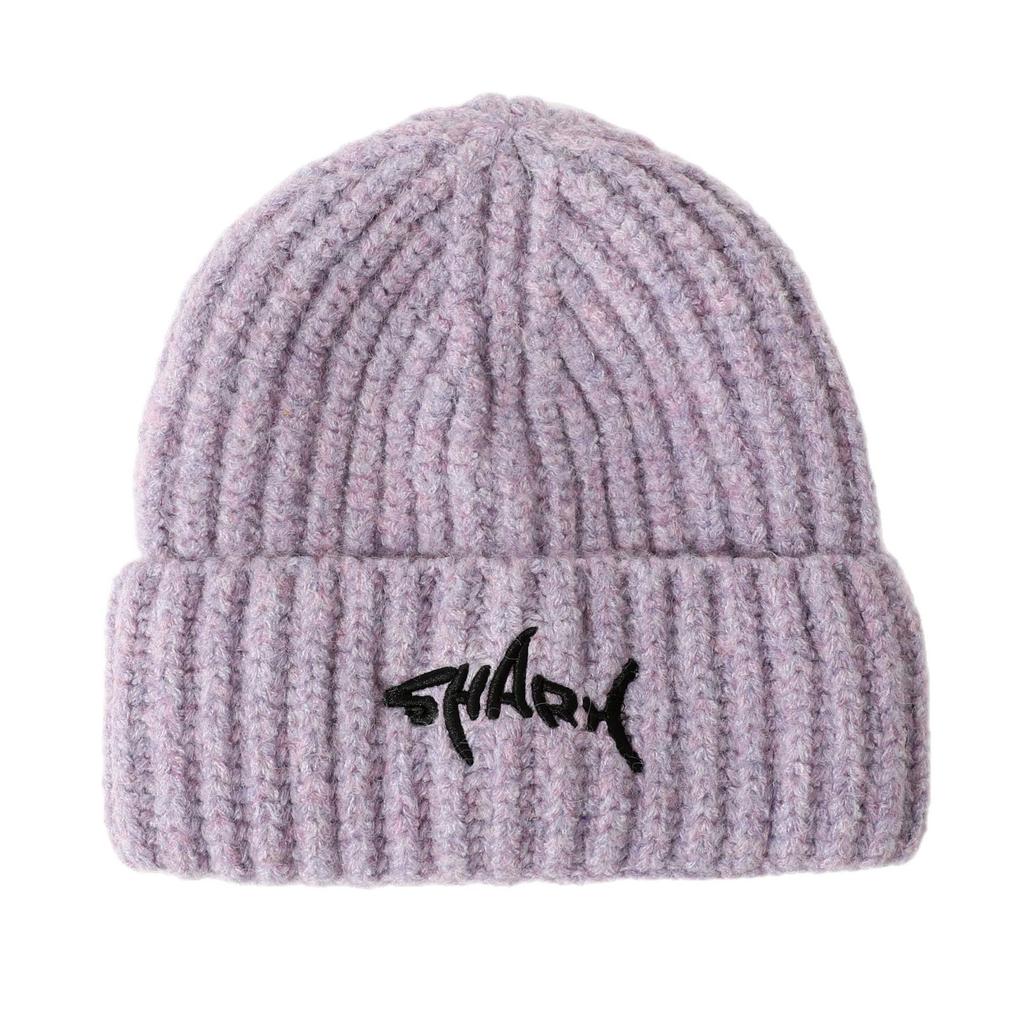 Hat Women's Embroidered Letters Korean Version Versatile Warm Wool Hat Ear Protection Curl Edge Cold Knitted Hat Fashionable Cold Hat