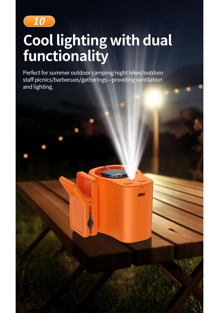 2026 Portable USB Charging Cross-body Neck Fan with Large Capacity