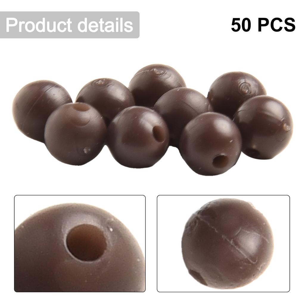 Resilient Soft Rubber Floating Fishing Beads 50pcs for Carp Fishing Rig