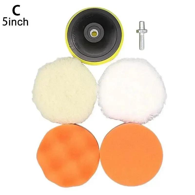 6Pcs Wool Car Polishing Pad Set For Polisher Machine Waxing Polishing Buffing Auto Paint Care Polisher Pads 3/4/5/6/7 Inch