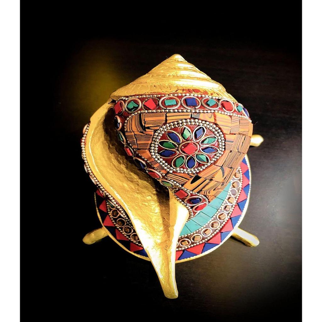 Brass Shankh Tortoise Vastu Items Statue Showpiece Home Decor Gifting Office Decorative Piece for Puja Room Living Room