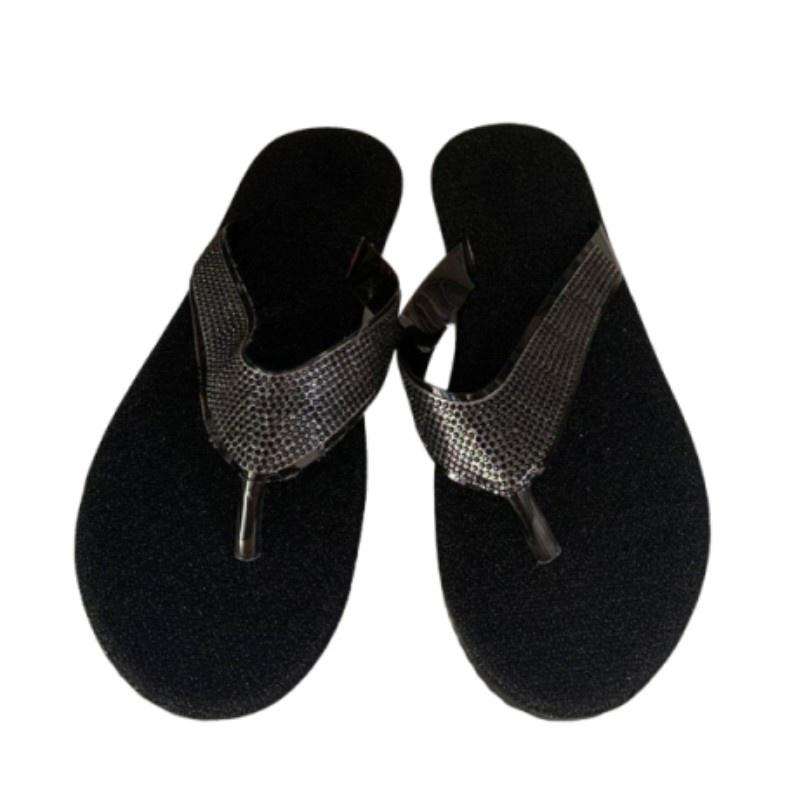 2022 Summer New Arrivals Plus Size Casual Rhinestone Flat Women's Slipper In Stock