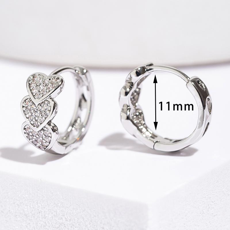 Stainless Steel Zircon Heart Earrings For Women Trending Gold Color Plated Hoop Earrings Jewelry Gifts