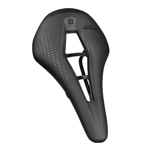 

GORIX Bicycle Saddle, Lightweight, Wide, Perforated, Waterproof, Replacement for Road Bikes, Cross Bikes, Stylish Black (BBONGO), Pain Relief, Reduces