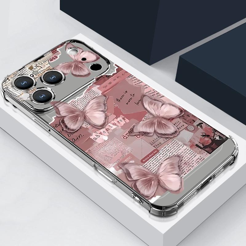 Multi-color Butterfly Pattern Case For iPhone 17 Pro Max Coque iPhone 16 15 14 13 Pro Max 11 Shockproof Clear Soft Silicone Cover