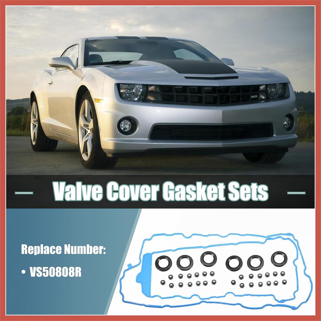 ACROPIX Engine Valve Cover Gasket Seal Set with Grommets VS50808R Rubber for Cadillac CTS SRX for Chevrolet Captiva for Buick Enclave Car Parts