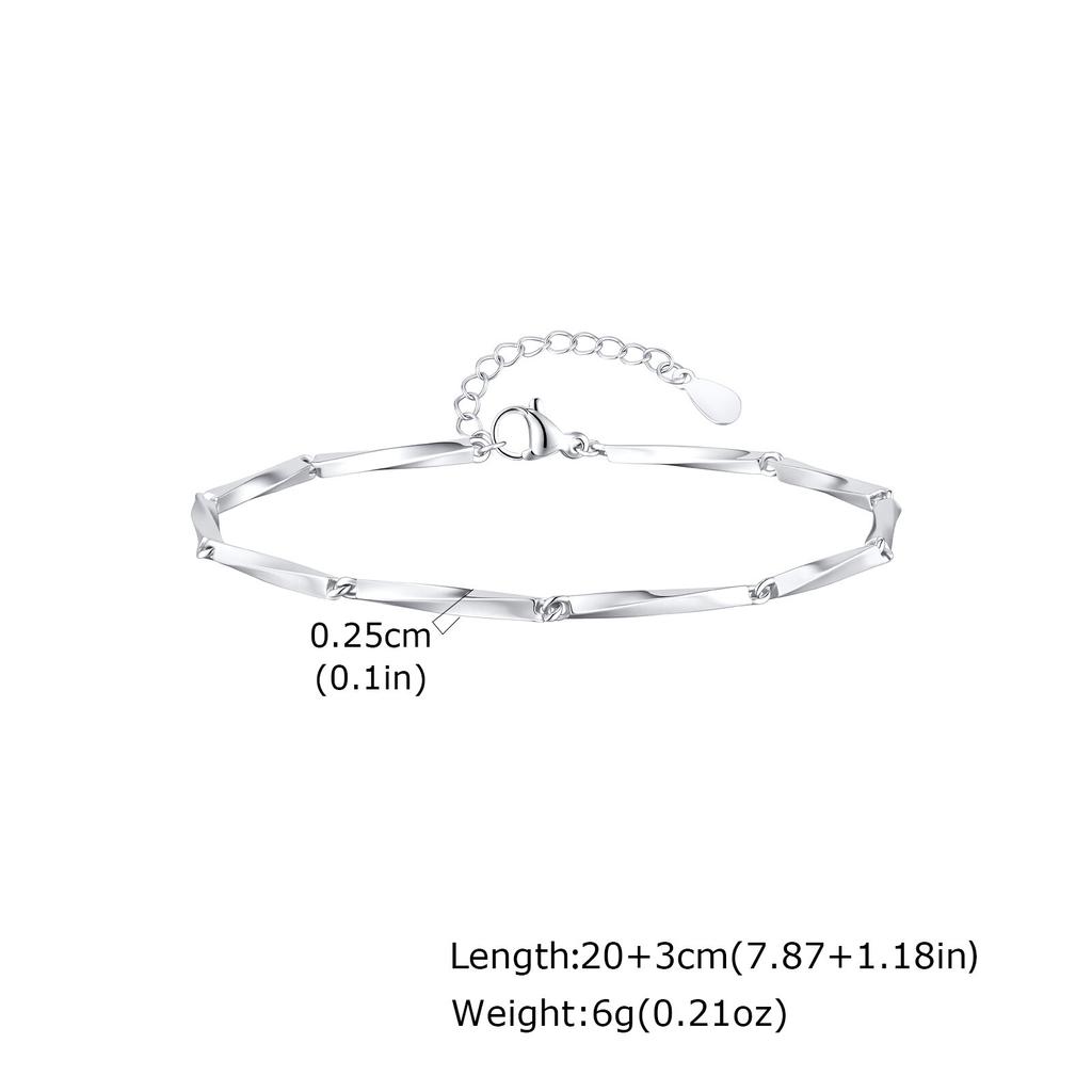 Mobius Couple Bracelet for Men Women,Silver Color Adjustable Chain Wristband,Valentine's Day Anniversary Gifts