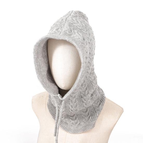 Damen Strickmütze Zopfmuster Elastische Passform Bequem Dehnbar Warm Verdickte Mütze Winter Outdoor Freizeitkleidung