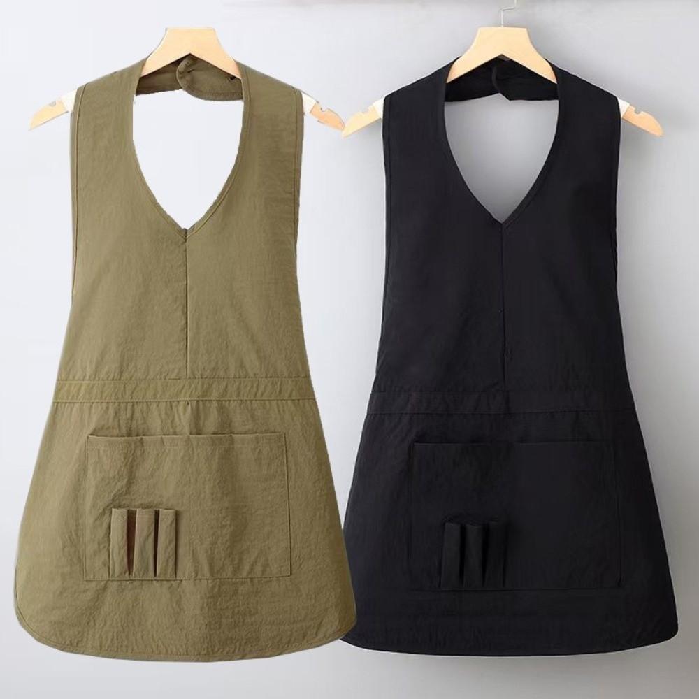 Durable One-piece Halter Aprons TPER Stain-resistant Hairstylist Apron Breathable Waterproof Working Clothes for Beauty Salon