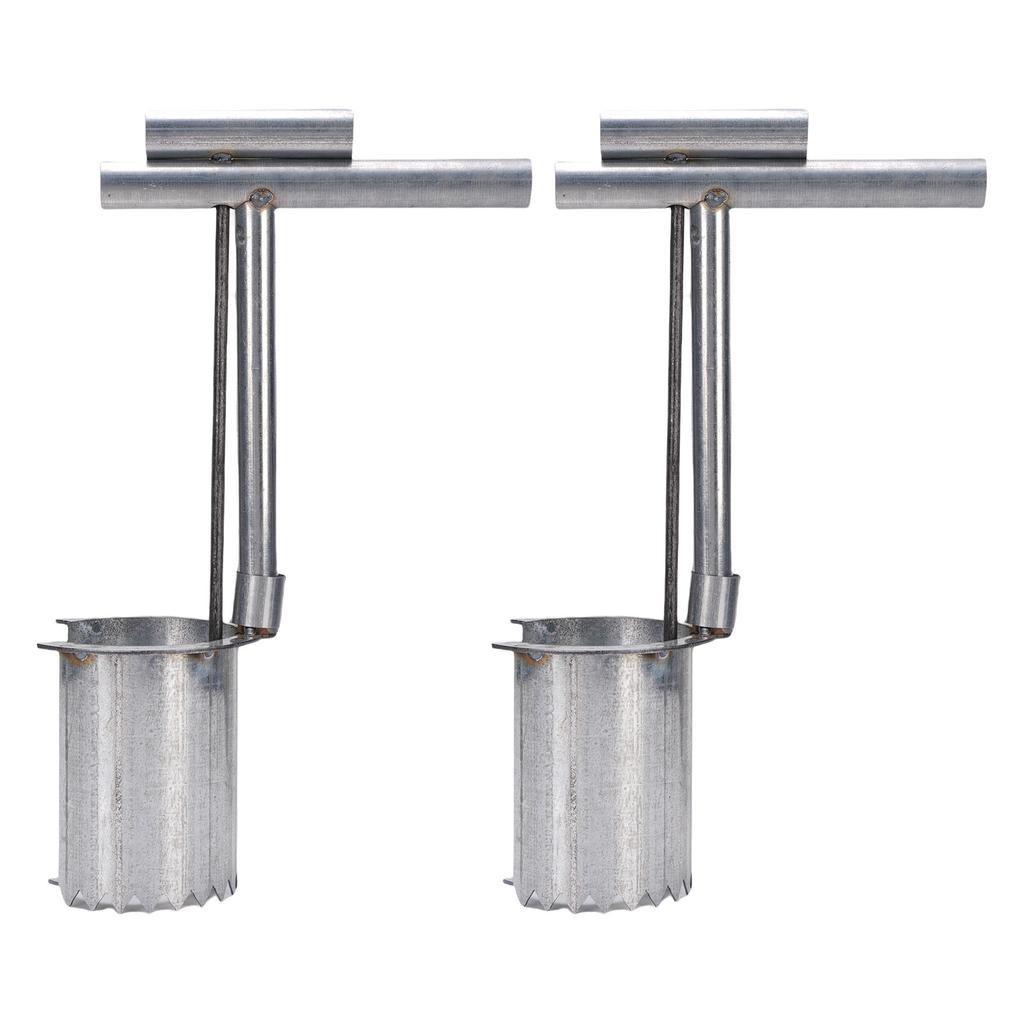 2pcs Handheld Bulb Planter Tool Stainless Steel Gardening Bulb Transplanter with Comfortable Grip for Digging Holes