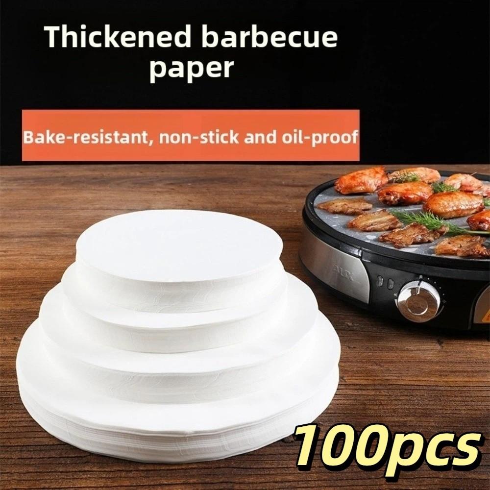 100pcs Non Stick Round Baking Paper Double Sided Temperature Resistant Oil Paper Heat-resistant Single-use Filter Paper