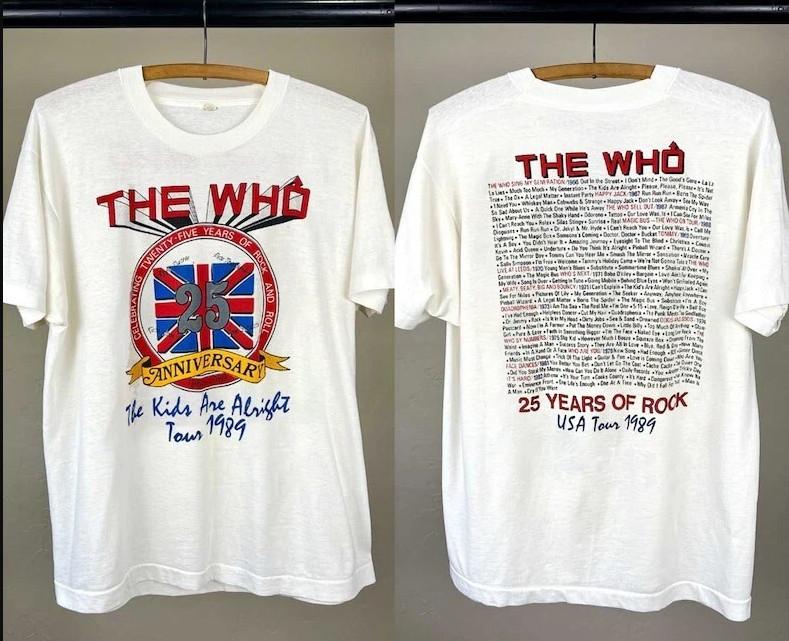 

Vintage 1989 The Who The Kids Are Alright Tour 1989 T-shirt, size S-4XL 4XL