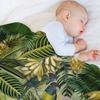 Vintage Green Tropical Bird Jungle Botanical Night Garden Nightgarden Throw Blanket Faux Fur Soft Warm Blanket for Bed