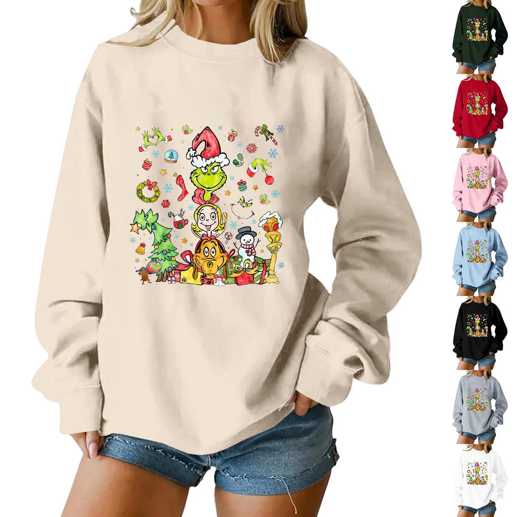 Women's Loose Comfortable Casual Fashionable Character Printing Round Neck Long Sleeved Sweatshirt