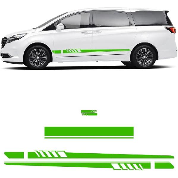 5 PCS Car Hood Stripe Sticker, Vinyl Modified Rearview Mirror Decals, Racing Sports Auto Body Side Sticker Decoration, Universal Exterior Stickers