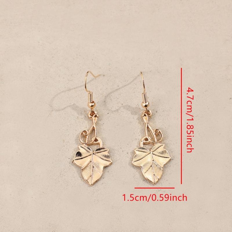 Vintage Maple Leaf Long Earrings Inspire By Elegant Styles Featuring Oil Drip Designs Accessory for Fashionable Women