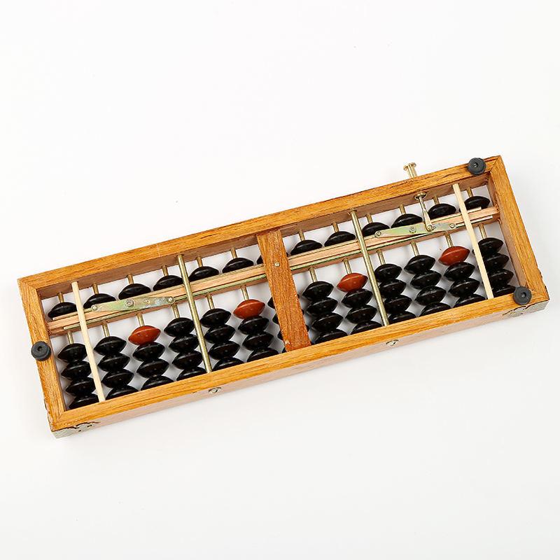 Abacus for Children: 13-Rod Wooden Tool for Primary Students' Mental Calculation and Finance with One-Key Reset