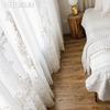 1PC LOZUJOJU European Style French Luxury Embroidered Sheer Curtain Princess Style White Tulle for Living Room Bedroom and Balcony Window Home Decor