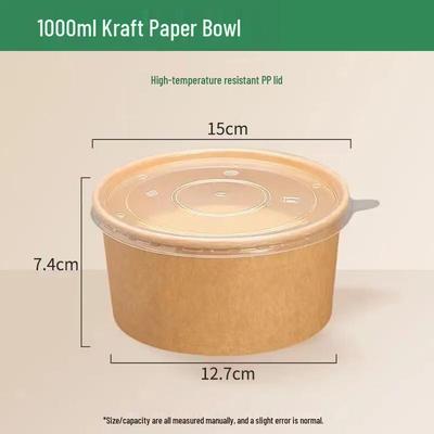 Lantuan Upgraded Disposable Kraft Paper Food Bowls with PP Lids