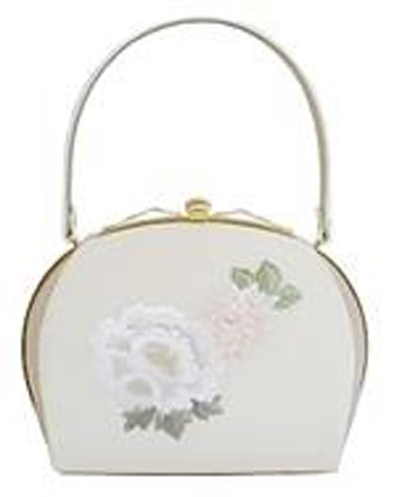 Ando Peony and Chrysanthemum Embroidered Bag White JBC-7 Women's