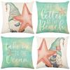 Summer Ocean Starfish Printed Linen Pillow Case Home Sofa Car Pillow Case