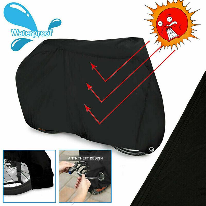 Waterproof Bicycle Covers Dustproof Bike Tent Multipurpose Protective Sleeve XL Size Case Snow Rain UV Protector Black