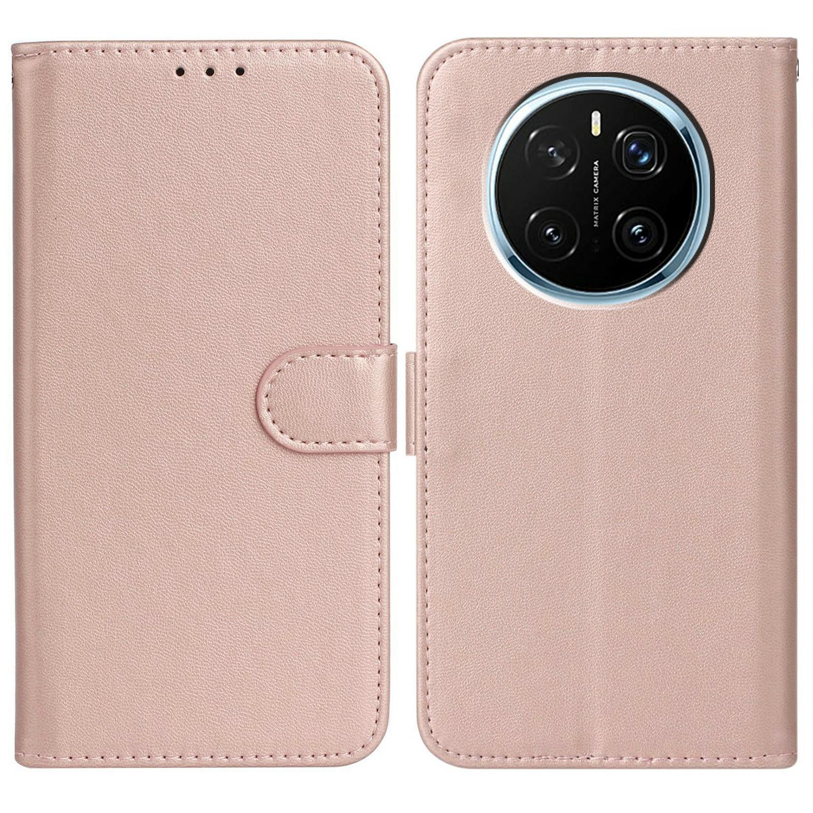 

Для Honor Magic7 Pro 5G Чехол из ПУ кожи Книжка Чехол для телефона Кошелек Отделение для карт Держатель Rose Gold