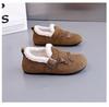 Winter Velvet Women's Cartoon Loafers Warm and Comfortable Low Cut Cotton Shoes Fashionable One Foot Flat Casual Shoes